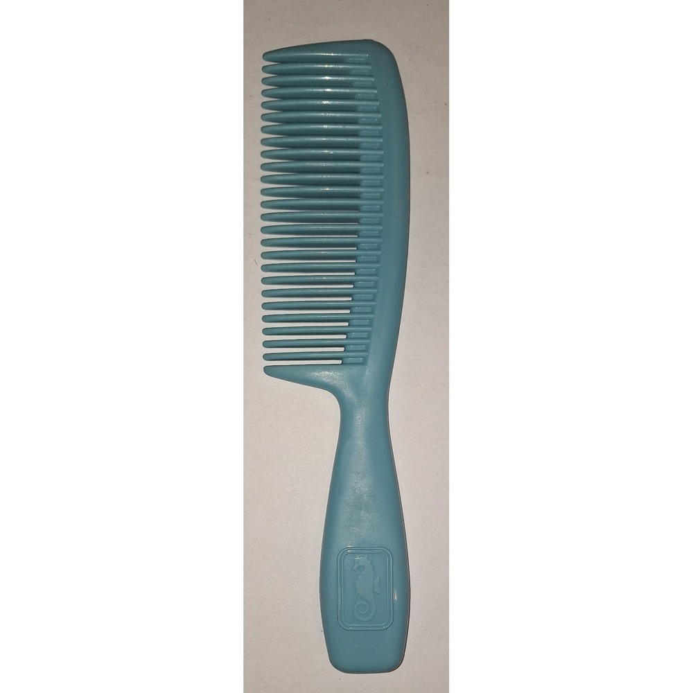 Vtg 70s Avon Seahorse Aqua Blue Detangling Comb